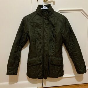 Barbour Cavalary Polarquilt Dark Olive Jacket US sz 0 2 EUC